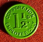 Barrow England Transport Employee Transit Token 1 1 2 D 50ad Lot Br39