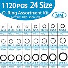 24 Size Rubber O Ring Set 1120 Pcs Black Small O Rings Assortment Kits assorted