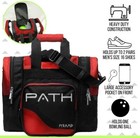 Bowling Single Ball Tote Pro Deluxe Black red Pyramid Path Holds Shoes New