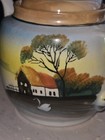 Vintage Japanese Lusterware Teapot Hand Painted Sunset Lake Cottage Swan Japan