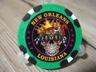 Voodoo Harley Davidson Emblem Poker Chip - New Orleans  La - Green Black White