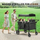 4 Seater Stroller Wagon Premium Quad Stroller Wagon For 4 Kids With Convertible