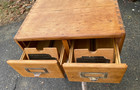 A Vintage 2 Drawer Oak Library Card Catalog Index File Cabinet