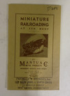 1938 Mantua  Miniature Railroading At It s Best Catalog No 38 Second Edition