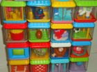 Lot Of 21 Fisher Price Peek A Boo Blocks Animals Sports Learning Bells Sensory
