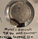 Jefferson Nickel 95  Off Center Multi Struck  Reverse Capped Die Error  god 