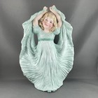 Gebruder Heubach Figurine  Girl Dancing In Green Pleated Dress  10     h 