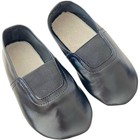 Kids Leather Gymnastics Ballet Slippers     Black Dance Shoes  Handmade Eu