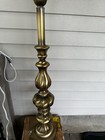 Vintage Brass Lamp  With Shade And Still Works Three Three-way Bulb 