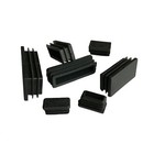 Black End Caps Rectangle Plastic Blanking Plugs Tube Box Section Insert Pvc