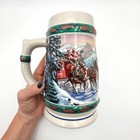 1993 Budweiser Special Delivery Holiday Stein Clydesdales Ceramarte Vintage