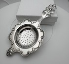 Norwegian Sterling Silver Tea Strainer     Th Marthinsen     Rococo Revival     46 98g