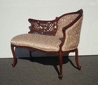 Vintage French Louis Style Rose Settee Chase Lounge   Two Seater