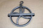Old Large Well Pulley 9     wheel Rustic Cast Iron Barn Vintage Hook Swivel Antique