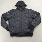 Hawke   Co Bomber Jacket Mens Medium Green Camo Full Zip Hoodie Puffer