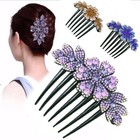Crystal Flower Hair Comb Clip Shiny Rhinestones Hairpins Women Hair Accessories 