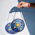 Sun Planets Cosmic Galaxy Stained Glass Suncatcher Celestial Window Decor