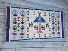 Vtg Zapotec Hand Woven Wool Rug Tapestry Mexican Oaxaca Tree Of Life Birds 67x32