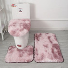 3-piece Bathroom Solid Mat Contour Rug Set With Toilet Lid Cover  Bath Floor Rug