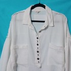 Pol Women s White Shirt With Buttons   1 2 Way Down  Size M