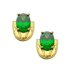 Marvel X Rocklove New  loki  Chestplate Stud Earrings In 14k Gold Plated Silver