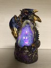 Blue Dragon Led Color Changing Crystal Geode Statue Backflow Incense Burner 7 5   