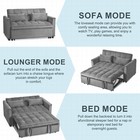 3 In 1 Convertible Sleeper Sofa Bed  Modern Pull Out Couch Bed  Futon Sofa