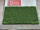 Vintage 70s Coors Cash For Cans Thank You Turf Grass Beer Sign Bar Mat