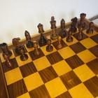 Vintage German Wooden Chess Set With Foldable Board- 3 5 8  King B9