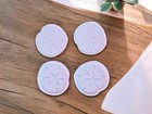 Sand Dollar Coasters 4pc  Waterproof Pvc Coastal Coasters  Beach Home Decor