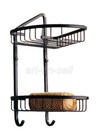 Bathroom Oil Rubbed Bronze Dual Tier Shower Caddy Wire Basket Storage Shelves 