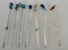 Vintage Mexican Hand Blown Glass Swizzle Sticks Animal Bird Chili Toppers Lot 7