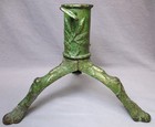 Antique Cast Iron Christmas Feather Tree Stand Pinecones Orig Green   Gold Paint