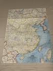 Vintage 1964 National Geographic China Taiwan Korea Fold Out Map Cold War