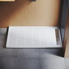Sunny 48 x 32  Shower Base Rectangle Smc Shower Pan In White Shower Drain Cover