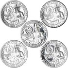 1976 P D S S S Washington Quarters Silver  Proof   Bu   Clad P D S 5 Coin Set