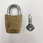 Vintage Slaymaker Rustless Brass Padlock With Key Made In Usa Industrial Lock