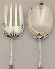 H h  Curtis   Co Sterling Silver Salad Serving Set Fork   Spoon 8-1 2 long 113g