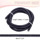 6mm Round Braided Leather Cord For Crafts Jewelry Making  Navy Blue 1 1yards 
