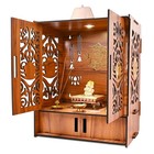 Wooden Temple Mandir For Home With Door Cabinets   Home Decorative Beautiful