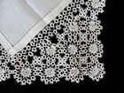 Vintage Antique Wedding Handkerchief Hand Made Tatted Lace