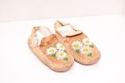 Vintage 10  Beaded Floral Leather Native American Indian Moccasins Sioux