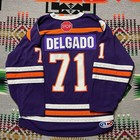 Orlando Solar Bears Hockey Jersey Echl Lace Up Neck Purple Orange Size Medium A3