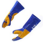  16 Inches 932     Blue Mig tig welding Gloves bbq Gloves  Wood Stove Gloves