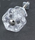 Set Of 4 Clear Glass Cabinet Knobs Drawer Pulls Antique Depression Era Style