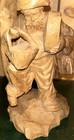 Vintage Hand Carved Traveler Man With Walking Stick And Bowl 8   