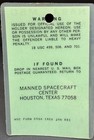 Vintage Nasa Msc Mcc Houston Badge William T Coleman Gemini Apollo Mission 202