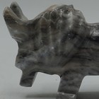 Soapstone Bull Carving Banded Gray Totemic Stone Animal
