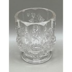 Vtg Clear Pressed Glass Raised Grape Cluster Toothpick Holder Pedestal 2 25 