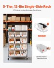 Vevor Rolling Bin Storage Rack 5-tier Bin Rack Storage System With 12 Bins